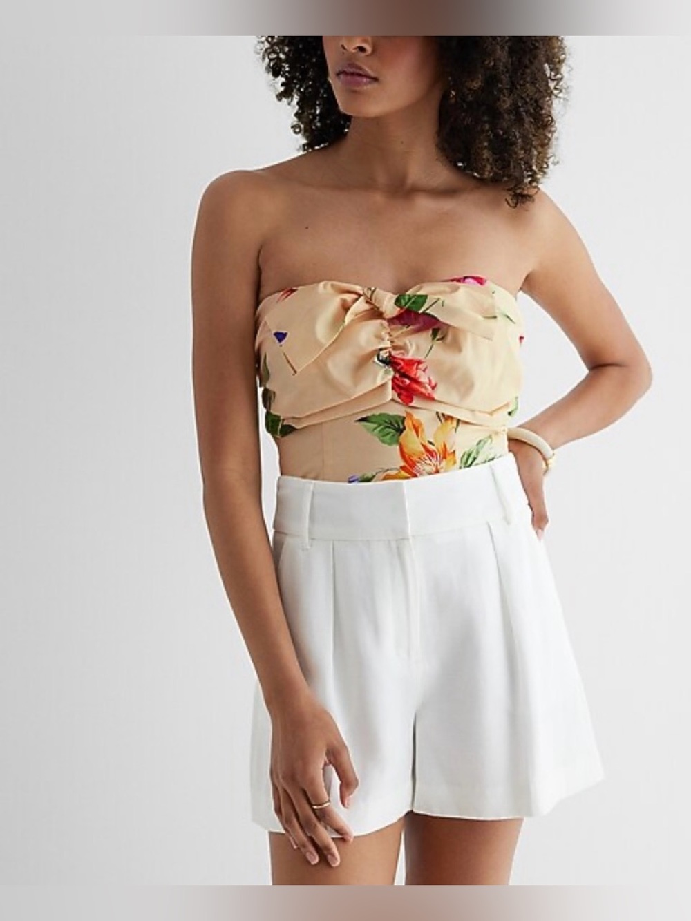 NWT EXPRESS BEAUTIFUL BOTANICAL FLORAL TUBE TOP - Picture 3 of 8